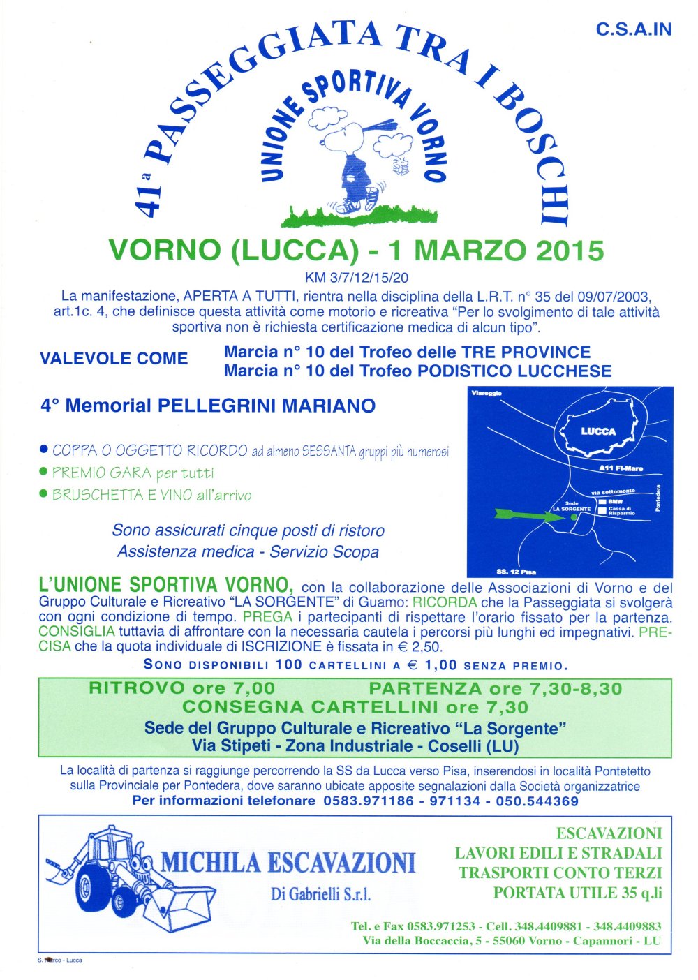 10° marcia – 01/03 (Do) Vorno (LU) – Via Stipeti-Coselli